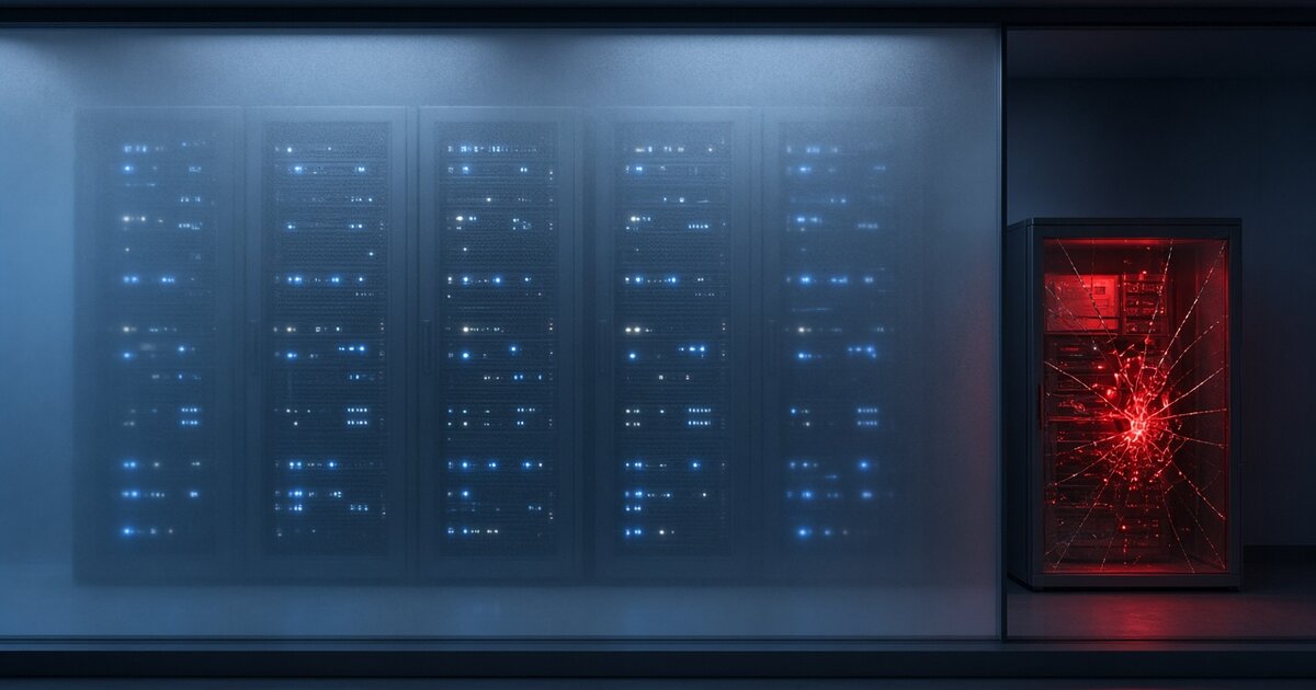 VPN事業者のテスト環境侵害を示す抽象イラスト